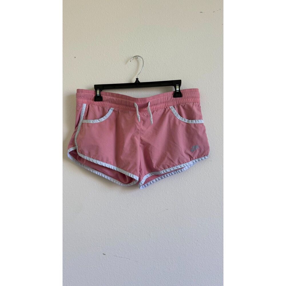 Nike Women’s Small Pink Running Shorts White Trim Swoosh Retro Athletic